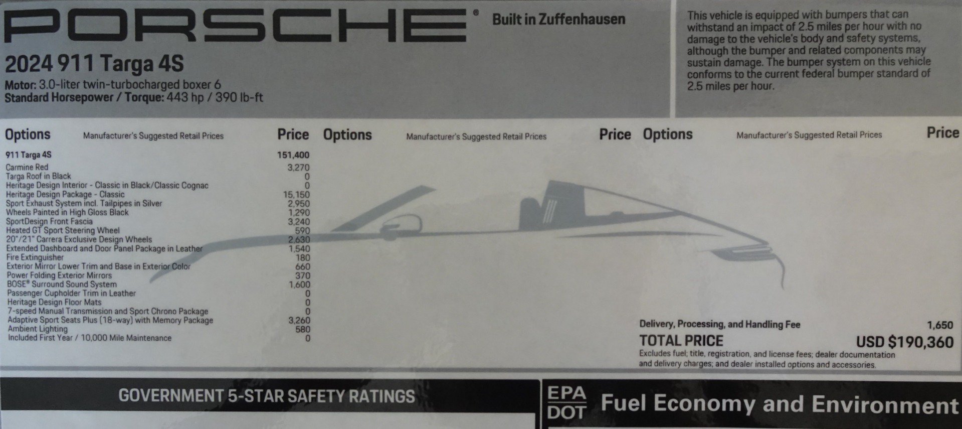 Used 2024 Porsche 911 Targa 4S AWD/4WD image 2