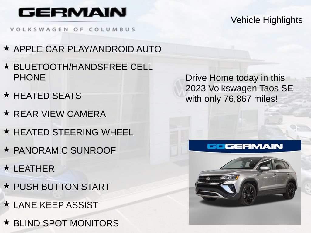Used 2023 Volkswagen Taos SE w/ Panoramic Sunroof Package AWD/4WD image 5
