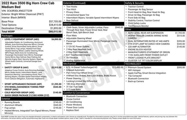 Used 2022 RAM 3500 Big Horn w/ Level C Equiment Group image 23