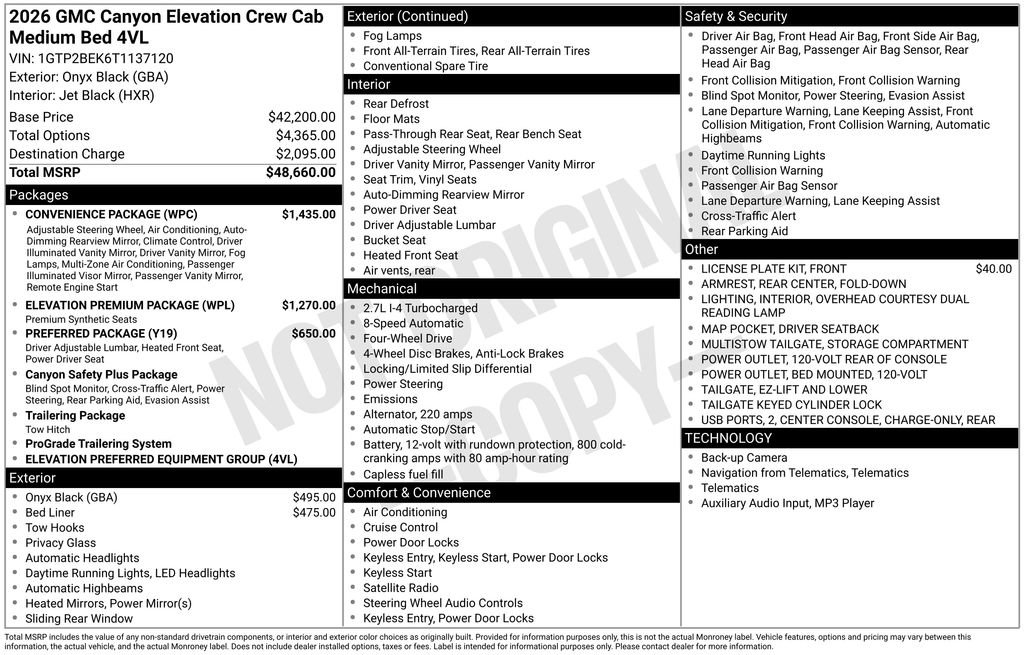 New 2026 GMC Canyon Elevation AWD/4WD image 38