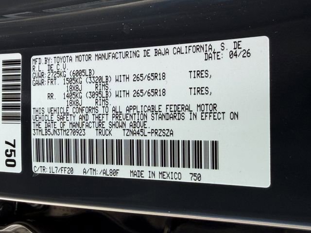 New 2026 Toyota Tacoma SR5 AWD/4WD image 11