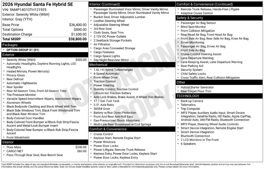 New 2026 Hyundai Santa Fe SE FWD image 5