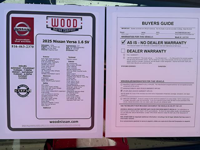 Certified 2025 Nissan Versa SV w/ Trunk Package image 10