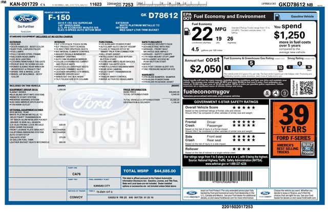 Used 2016 Ford F150 Lariat w/ Equipment Group 501A Mid image 32