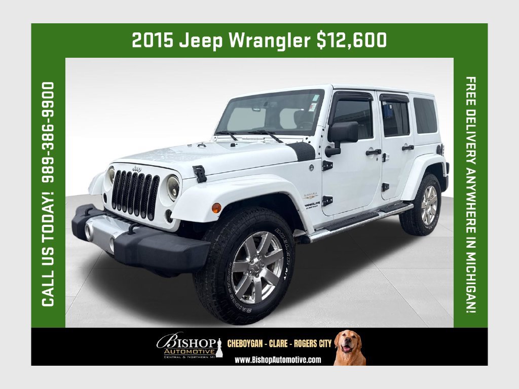 Used 2015 Jeep Wrangler Unlimited Sahara w/ Dual Top Group AWD/4WD 360° Tour