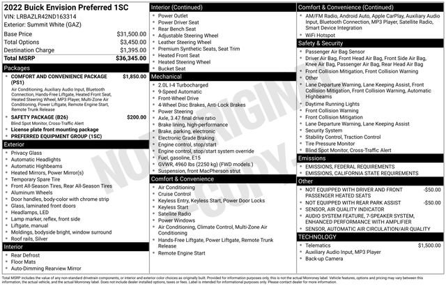 Certified 2022 Buick Envision Preferred image 7