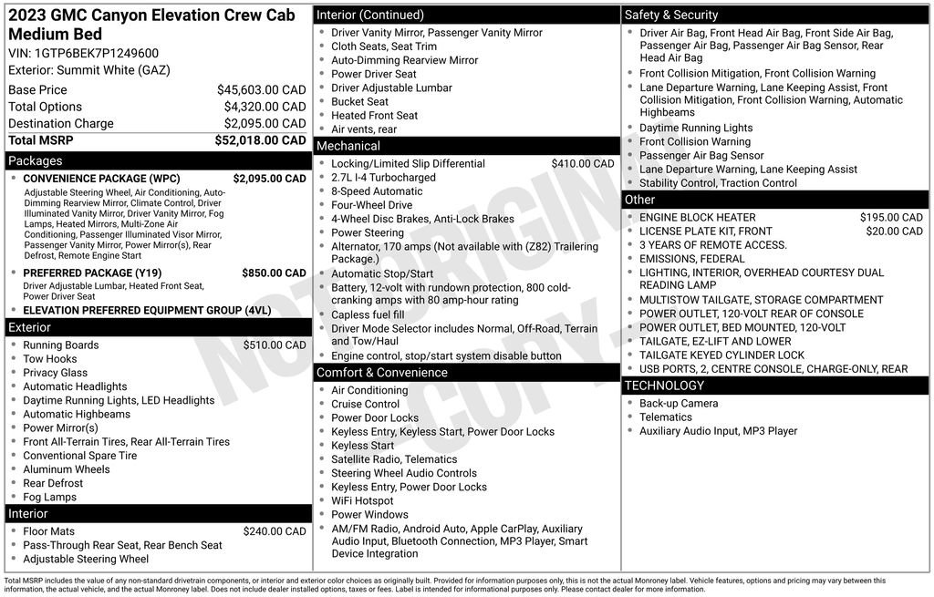 Used 2023 GMC Canyon Elevation w/ Convenience Package image 9