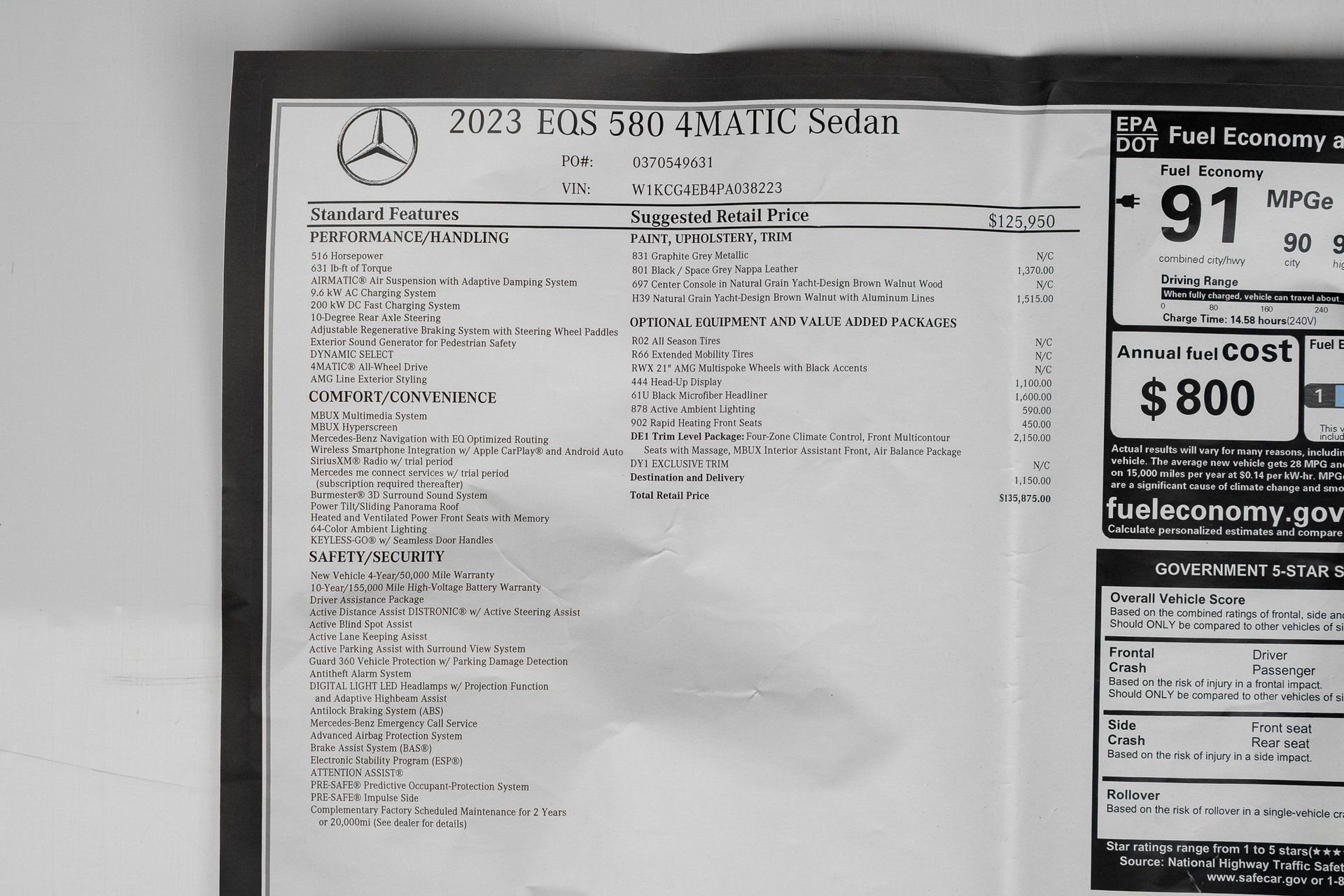 Used 2023 Mercedes-Benz EQS 580 4MATIC Sedan image 78