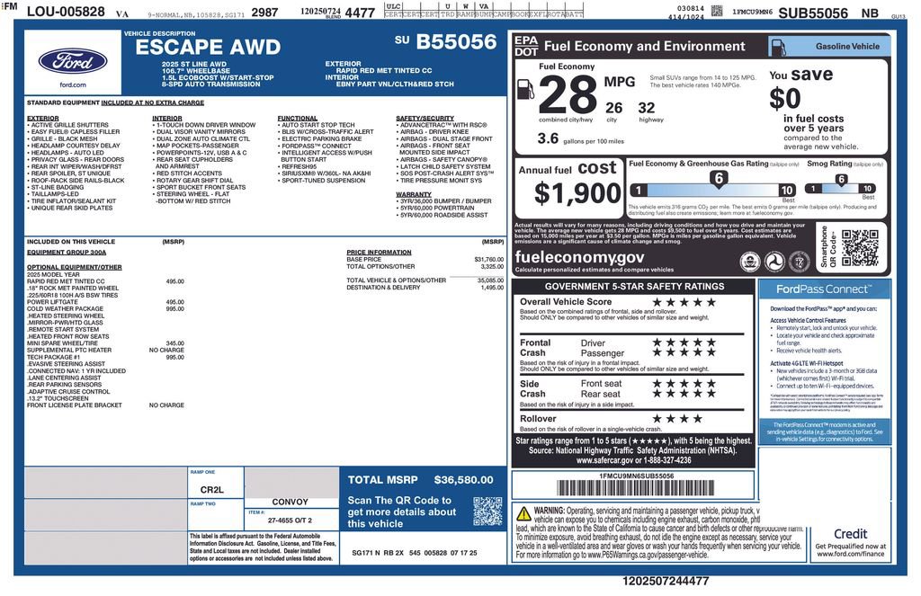Used 2025 Ford Escape ST-Line w/ Tech Pack #1 image 6