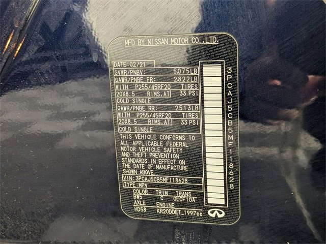 Used 2021 INFINITI QX50 Sensory image 37