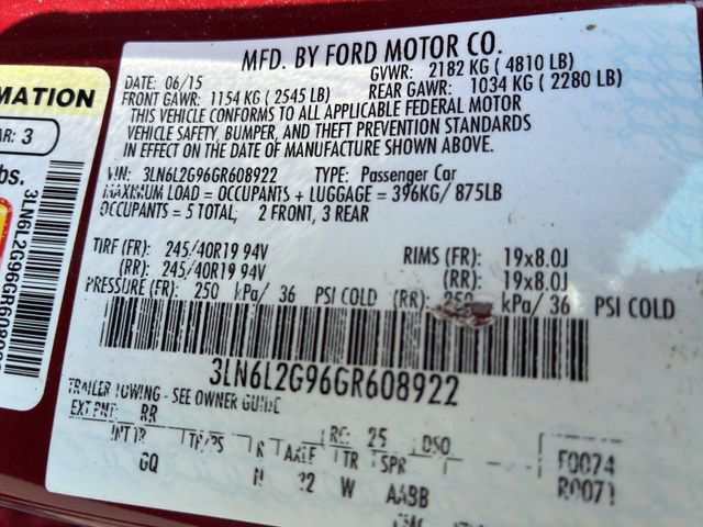 Used 2016 Lincoln MKZ w/ Equipment Group 300A Reserve FWD image 15