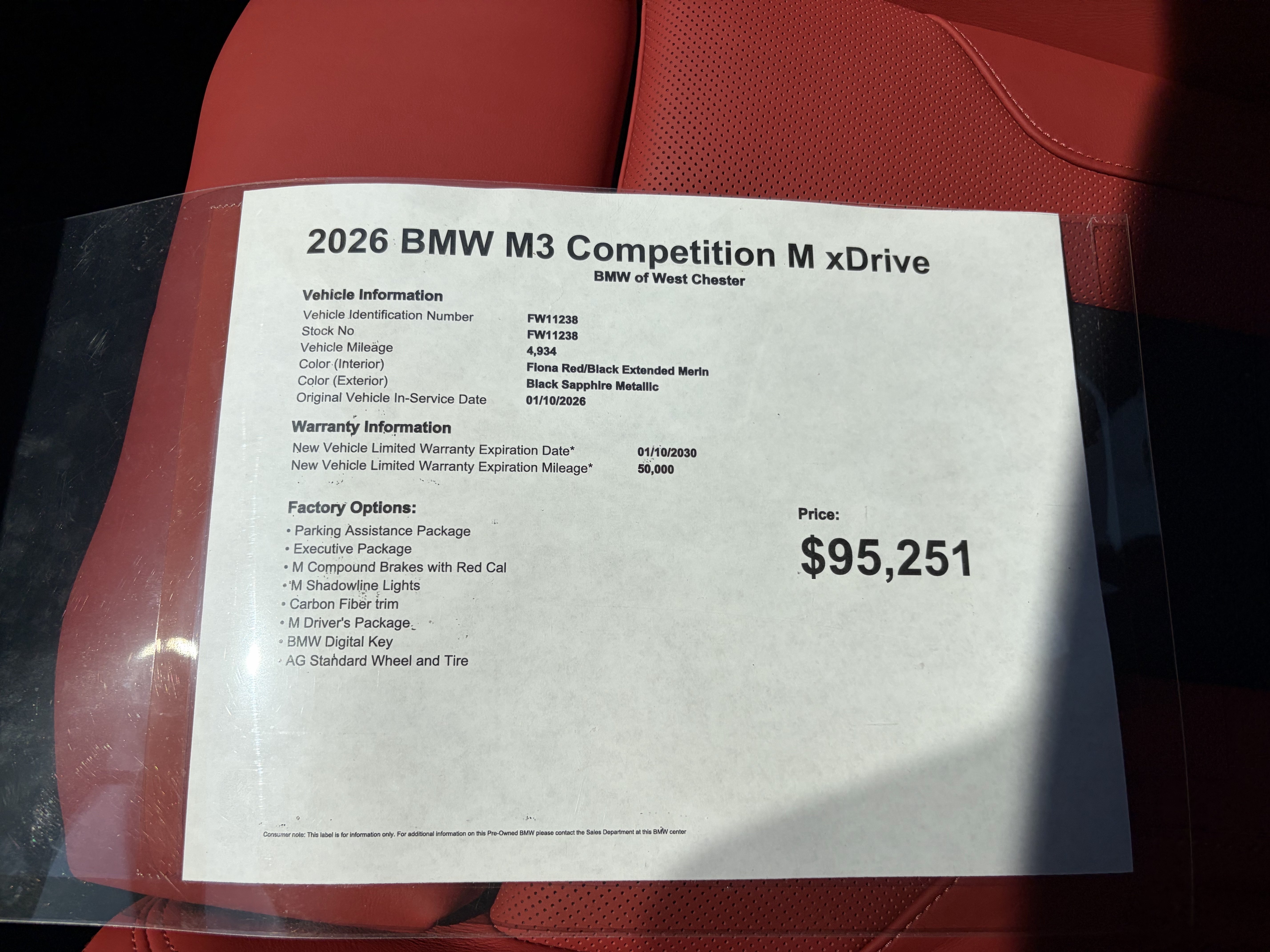 Used 2026 BMW M3 Competition w/ M Driver's Package AWD/4WD image 18