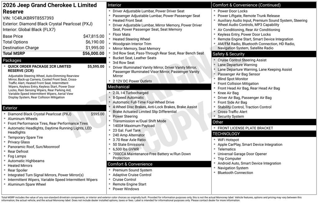 New 2026 Jeep Grand Cherokee L Limited image 3
