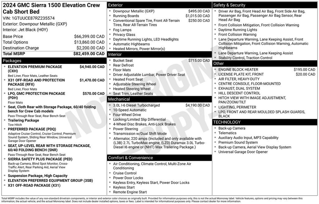 Used 2024 GMC Sierra 1500 Elevation w/ Elevation Premium Package AWD/4WD image 62
