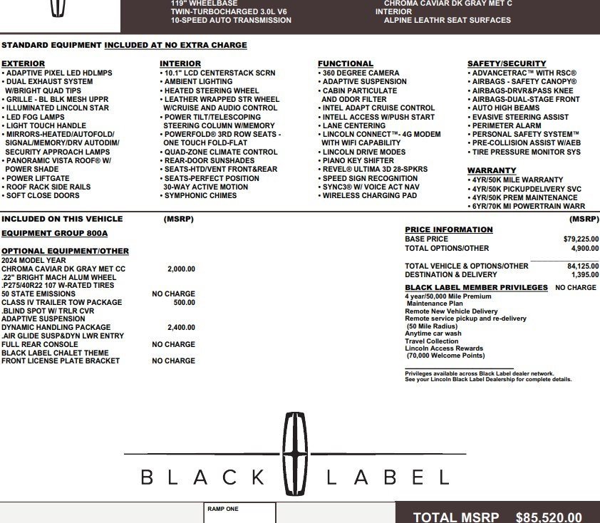 Used 2024 Lincoln Aviator Black Label w/ Dynamic Handling Package image 2