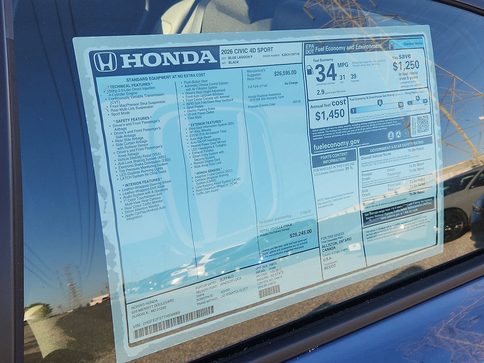 New 2026 Honda Civic Sport image 17