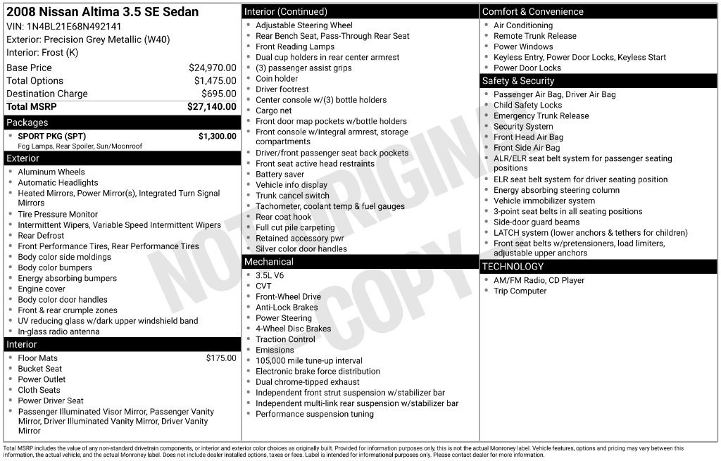 Used 2008 Nissan Altima 3.5 SE w/ Sport Pkg FWD image 38