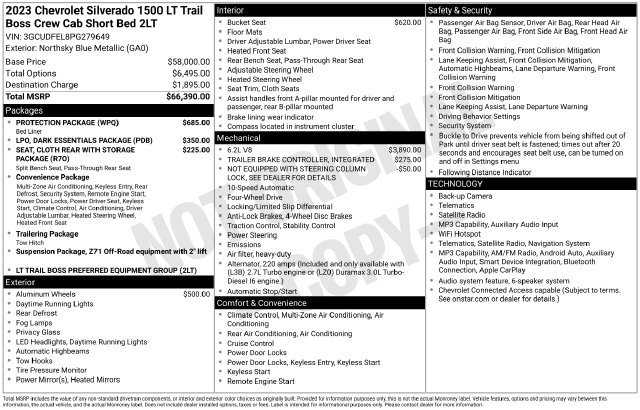 Used 2023 Chevrolet Silverado 1500 LT Trail Boss w/ Protection Package AWD/4WD image 67