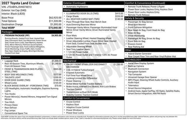 New 2027 Toyota Land Cruiser w/ Premium Package AWD/4WD image 37
