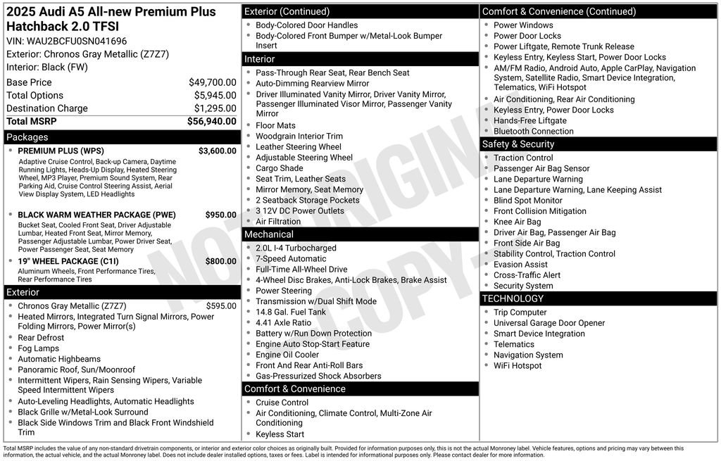 Certified 2025 Audi A5 2.0T Premium w/ Premium Plus AWD/4WD image 3