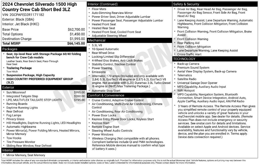 Used 2024 Chevrolet Silverado 1500 High Country RWD image 35