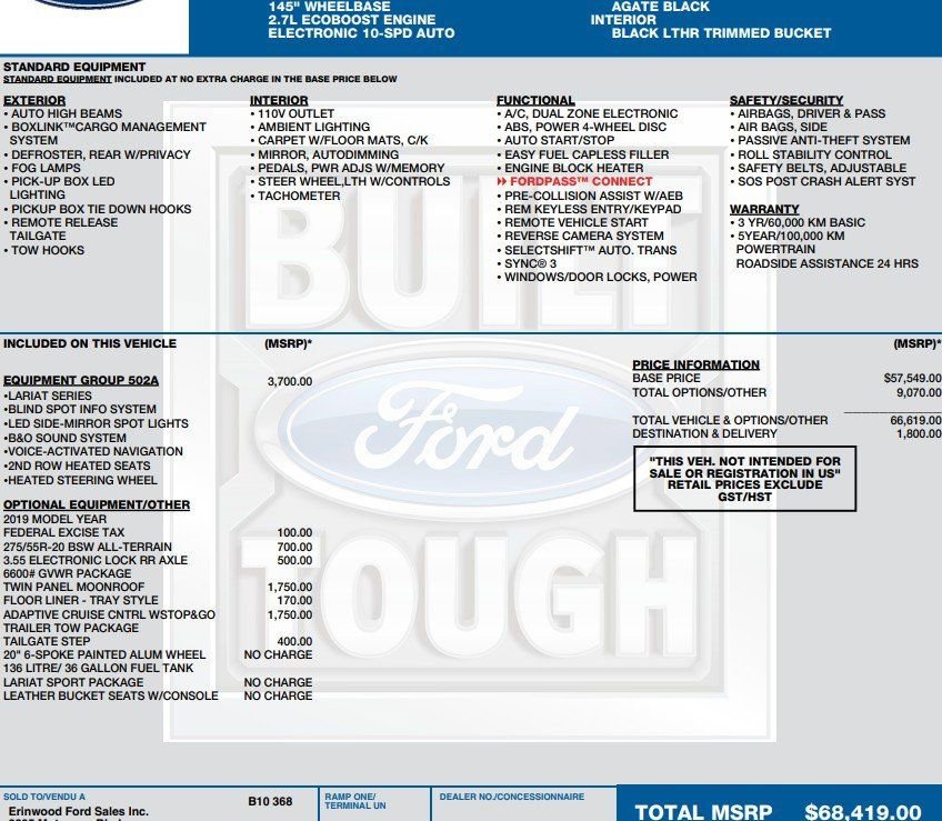 Used 2019 Ford F150 Lariat w/ Equipment Group 502A Luxury image 2