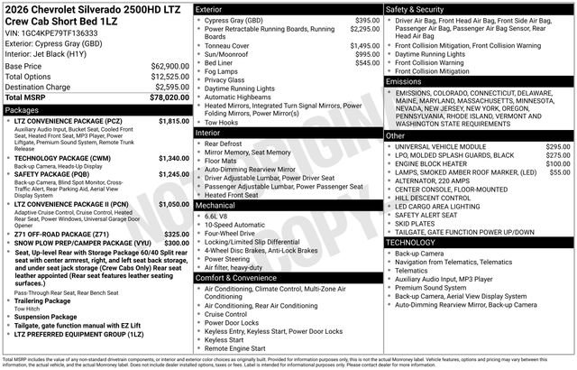 New 2026 Chevrolet Silverado 2500 LTZ w/ LTZ Convenience Package image 27