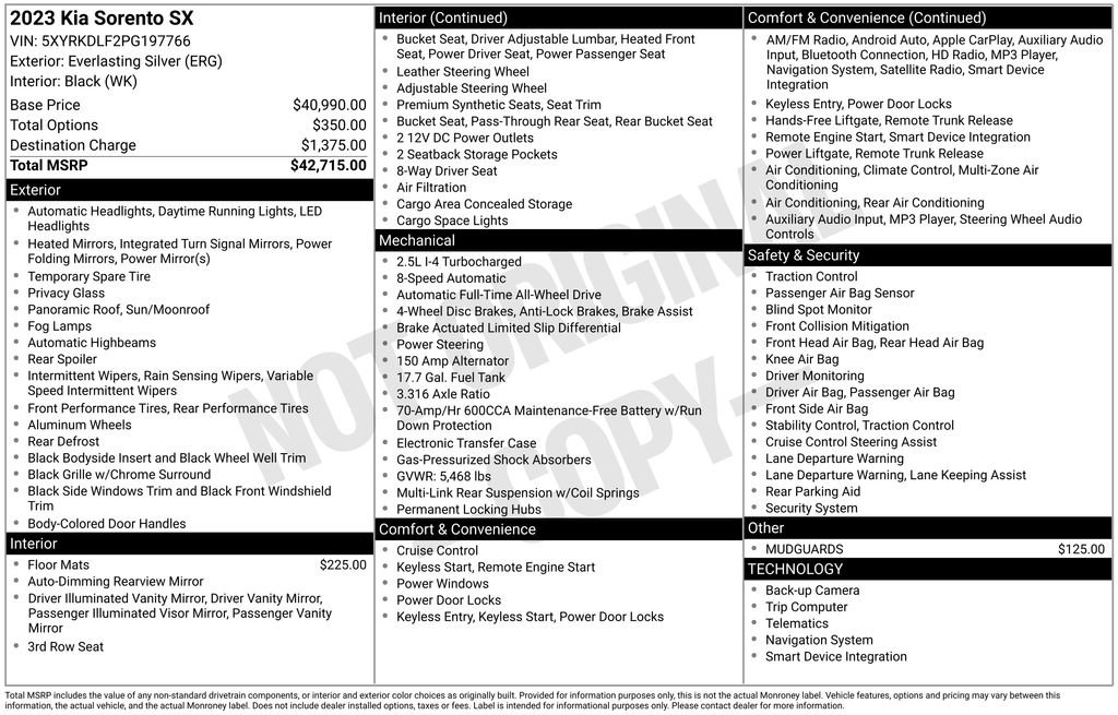 Used 2023 Kia Sorento SX image 19