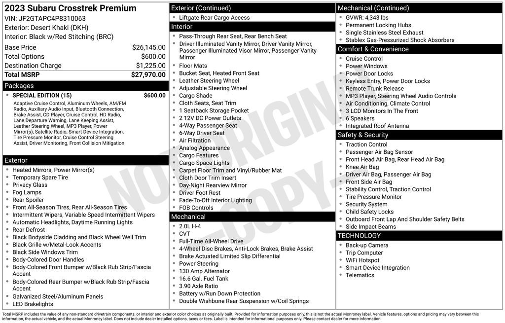 Used 2023 Subaru Crosstrek 2.0i Premium w/ Special Edition image 6