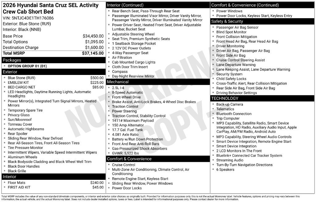 New 2026 Hyundai Santa Cruz SEL FWD image 26