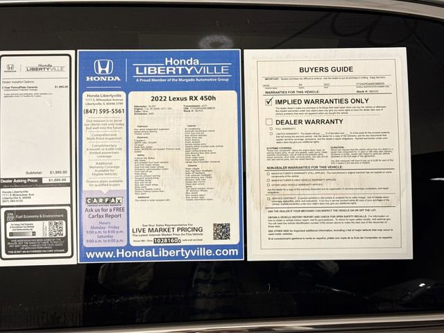 Used 2022 Lexus RX 450h AWD w/ Premium Package image 47