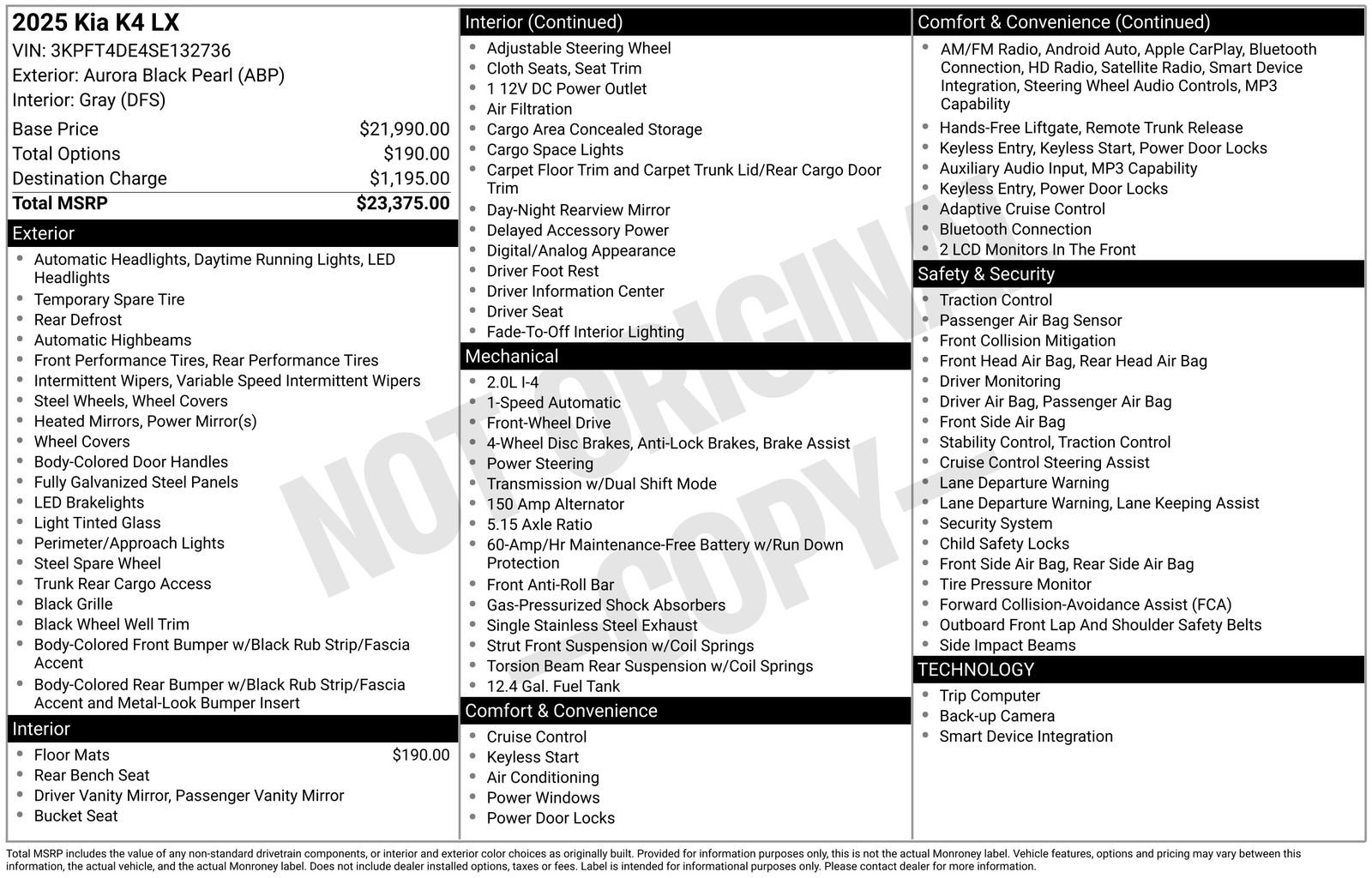 Certified 2025 Kia K4 FWD image 29