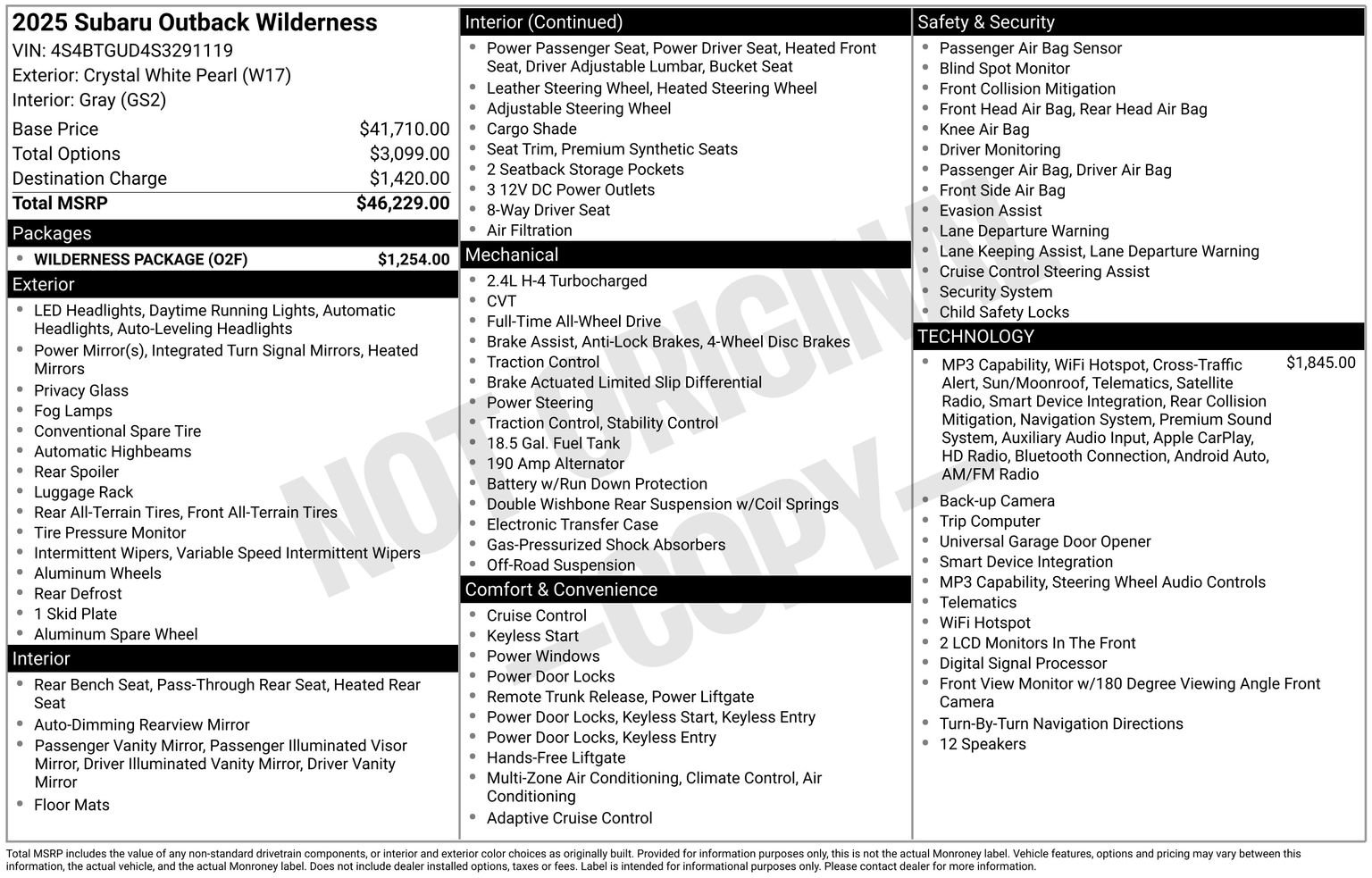 Used 2025 Subaru Outback Wilderness w/ Wilderness Package image 35