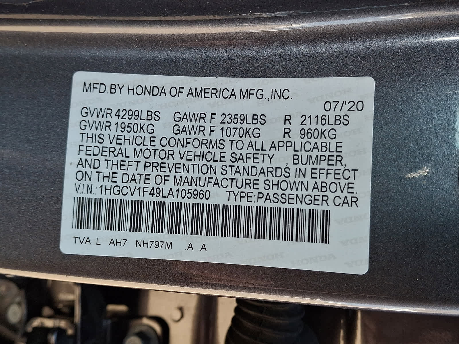 Certified 2020 Honda Accord EX image 29