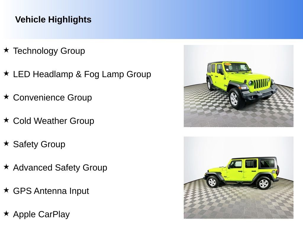 Used 2021 Jeep Wrangler Unlimited Sport AWD/4WD image 2