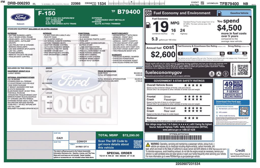 New 2026 Ford F150 Lariat w/ Equipment Group 501A Mid AWD/4WD image 8