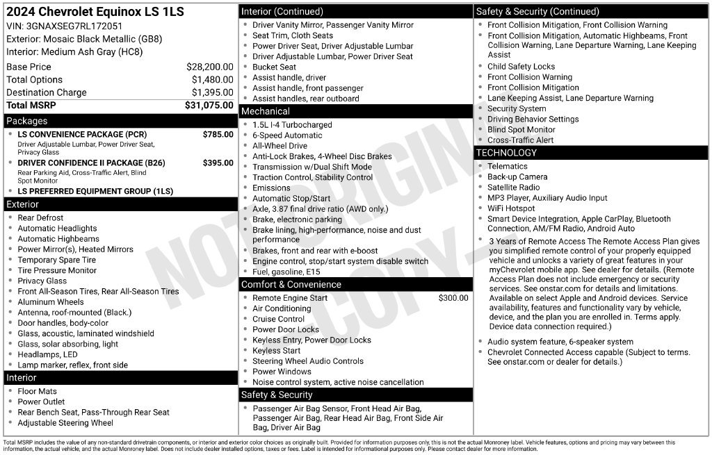 Used 2024 Chevrolet Equinox LS w/ LS Convenience Package AWD/4WD image 10
