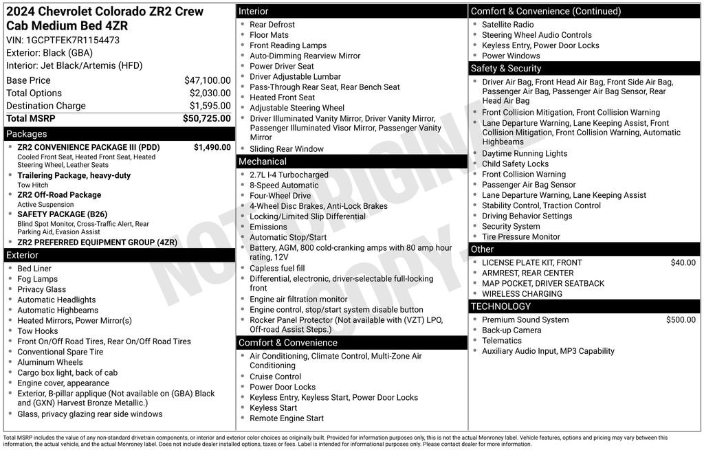 Used 2024 Chevrolet Colorado ZR2 w/ ZR2 Convenience Package III AWD/4WD image 39