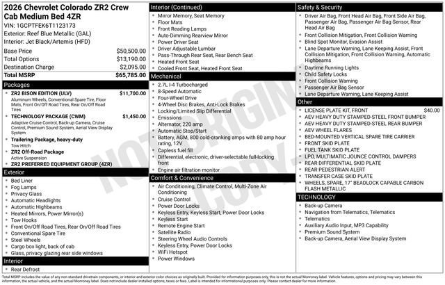 New 2026 Chevrolet Colorado ZR2 w/ ZR2 Bison Edition image 45