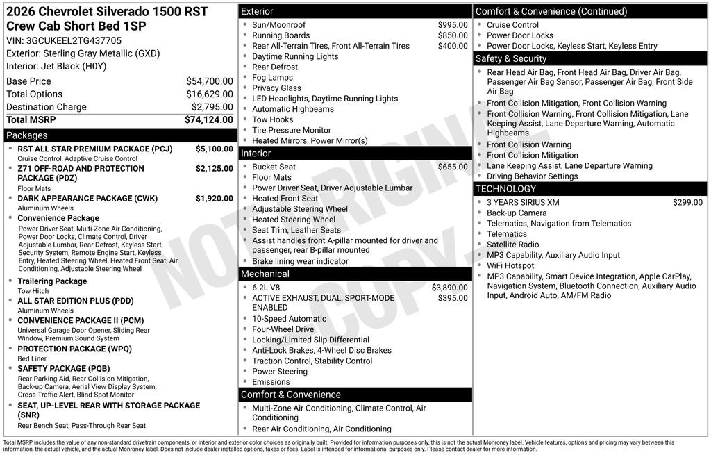 New 2026 Chevrolet Silverado 1500 RST w/ RST All Star Premium Package AWD/4WD image 29