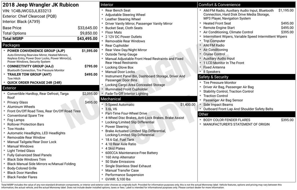 Used 2018 Jeep Wrangler Rubicon w/ Power Convenience Group image 54