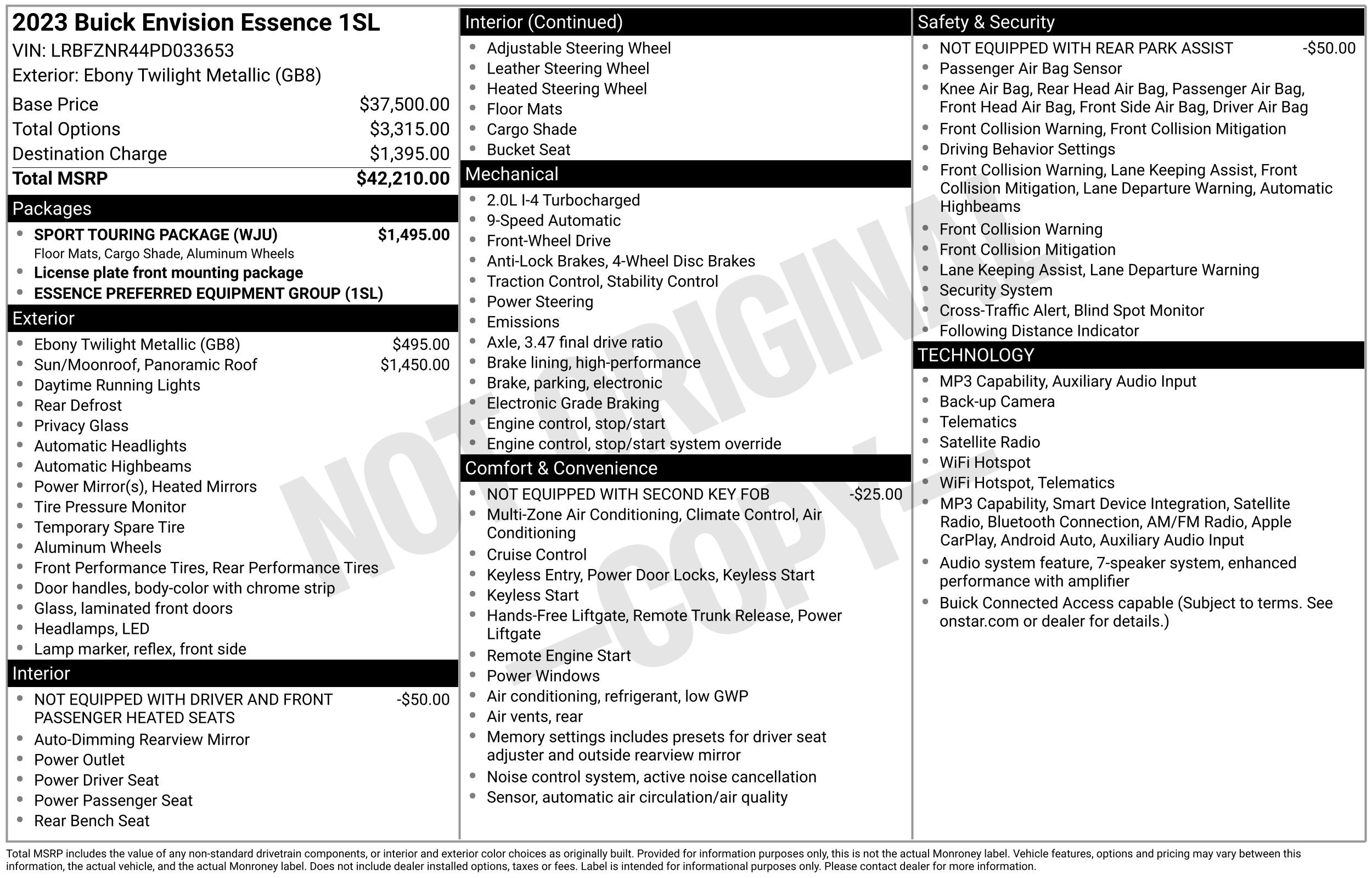 Used 2023 Buick Envision Essence w/ Sport Touring Package FWD image 2