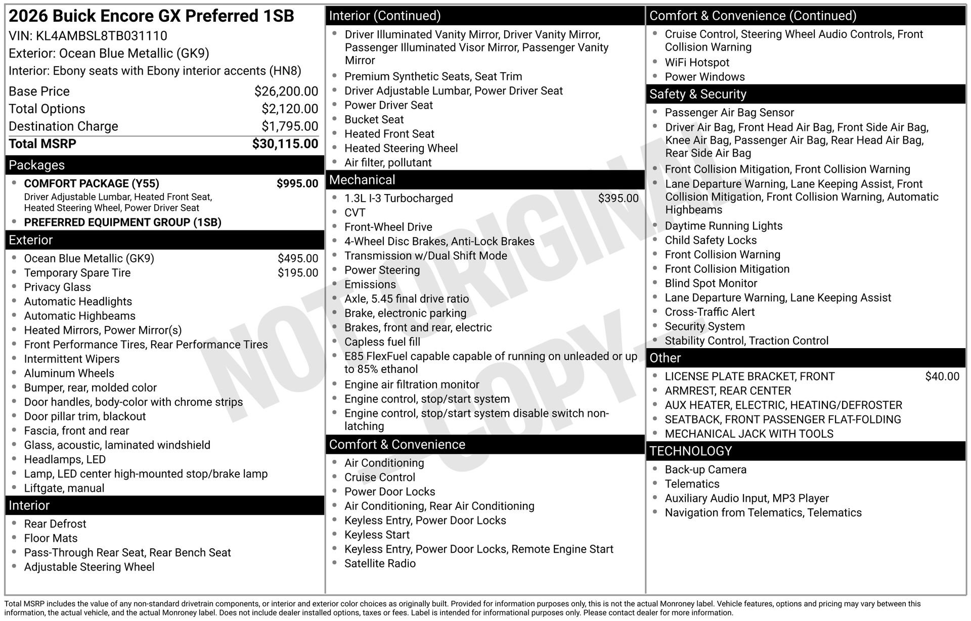 New 2026 Buick Encore GX Preferred w/ Comfort Package FWD image 4