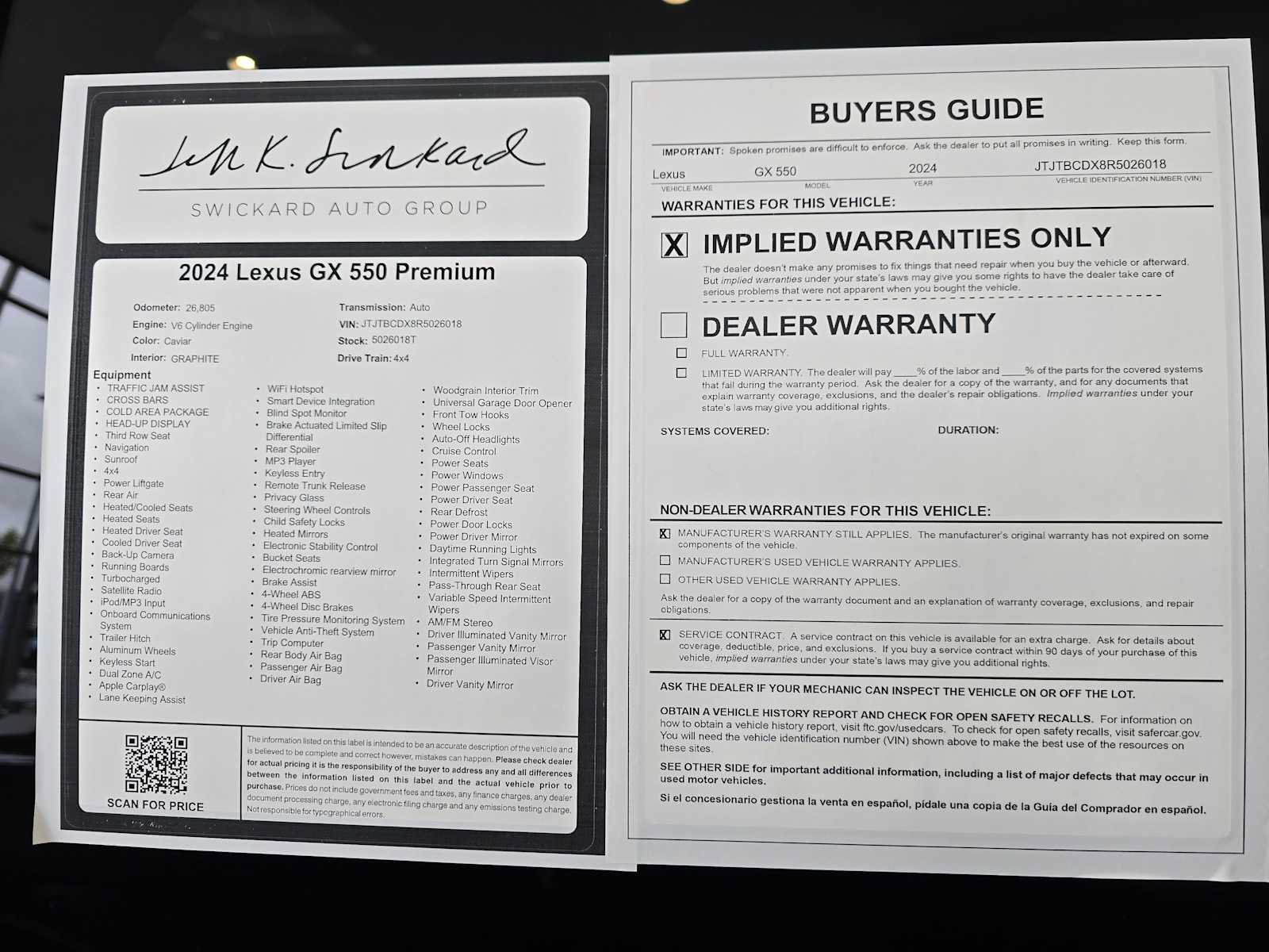 Used 2024 Lexus GX 550 w/ Cold Area Package AWD/4WD image 17