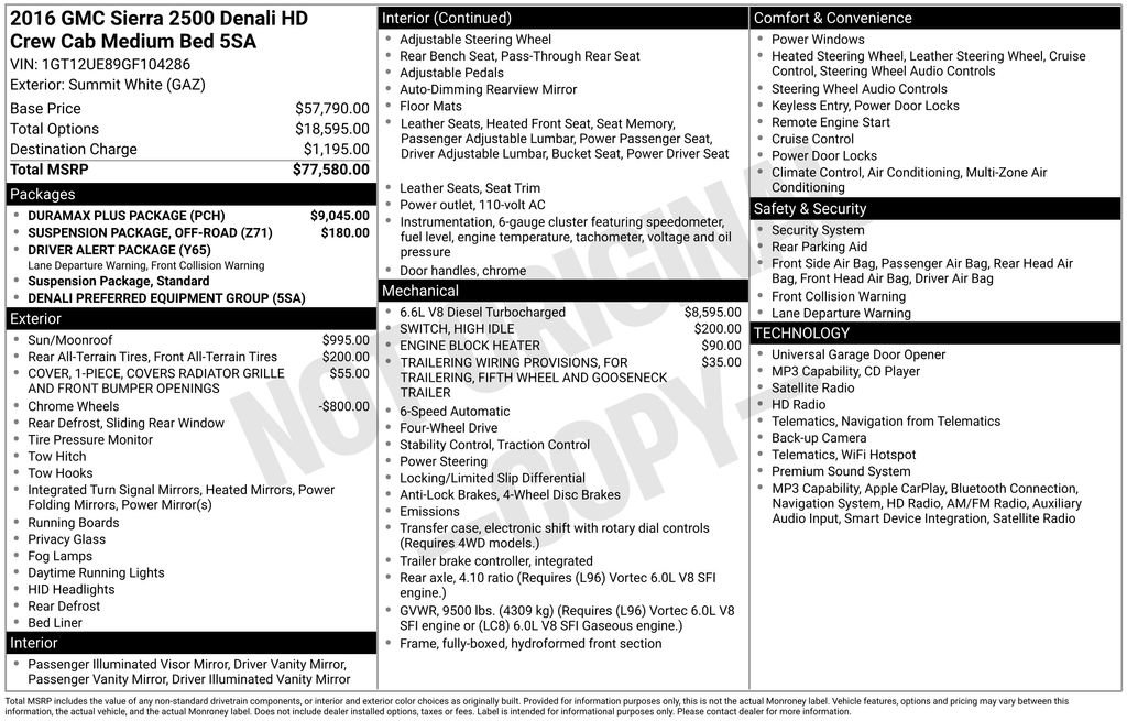 Used 2016 GMC Sierra 2500 Denali w/ Duramax Plus Package AWD/4WD image 30