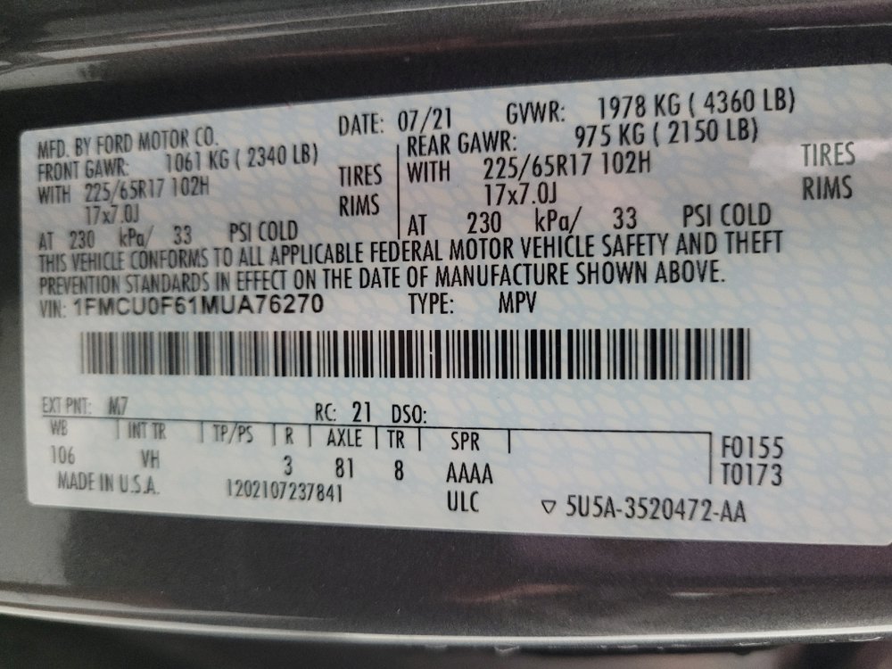 Used 2021 Ford Escape S FWD image 33