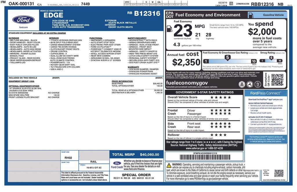 Used 2024 Ford Edge SE AWD/4WD image 27