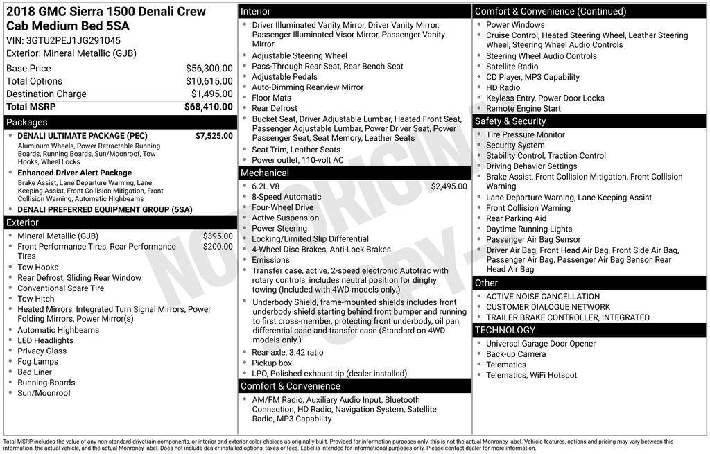 Certified 2018 GMC Sierra 1500 Denali w/ Denali Ultimate Package AWD/4WD image 46