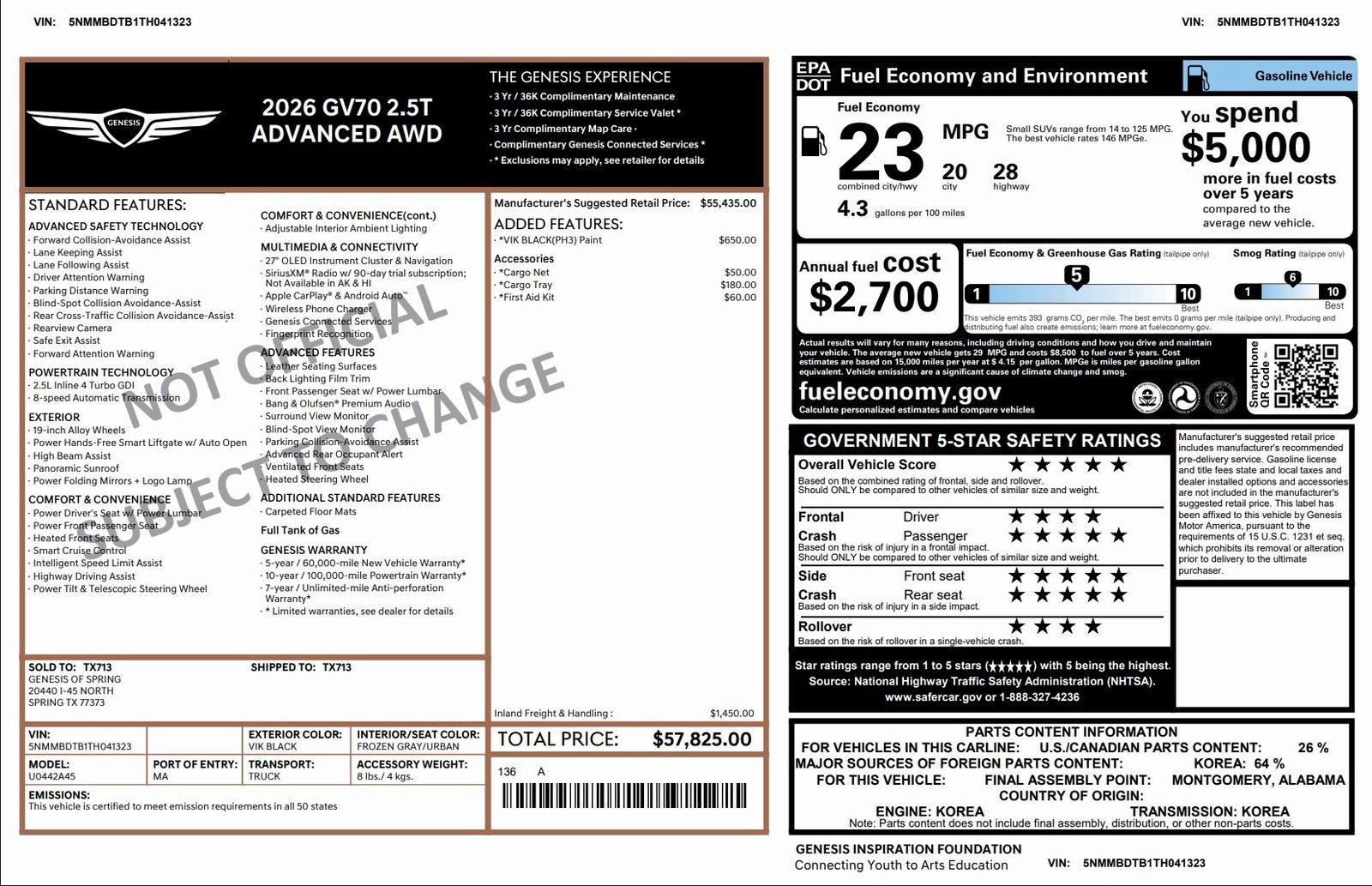 Certified 2026 Genesis GV70 2.5T Advanced image 3