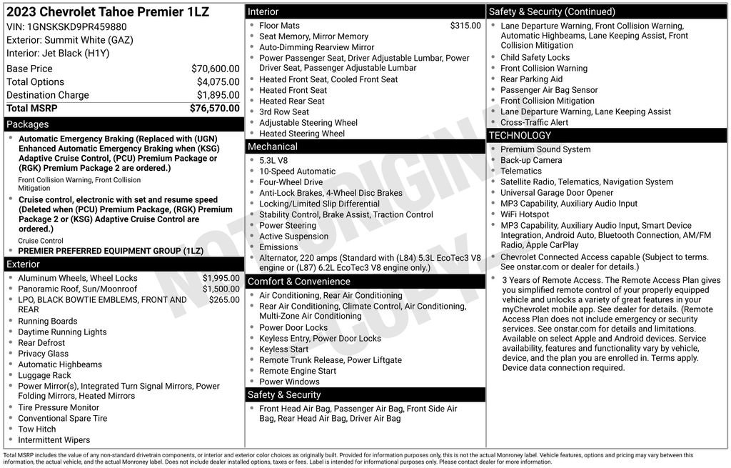 Used 2023 Chevrolet Tahoe Premier AWD/4WD image 4